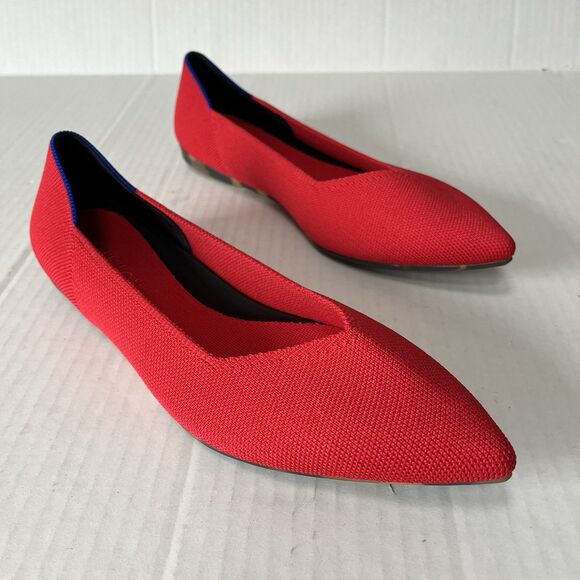 Rothy’s The Point II Slip On Ballet Flats Lollipop Red Womens 9.5 Comfort Shoes - Picture 2 of 15